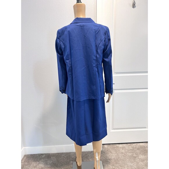 Anthony Richards Women 2-Piece Set Suit Embroidered Blazer & Dress Blue Sz 10 - Picture 8 of 16